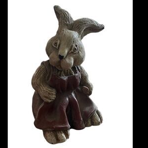 Bunny Rabbit w/Broom Figurine
